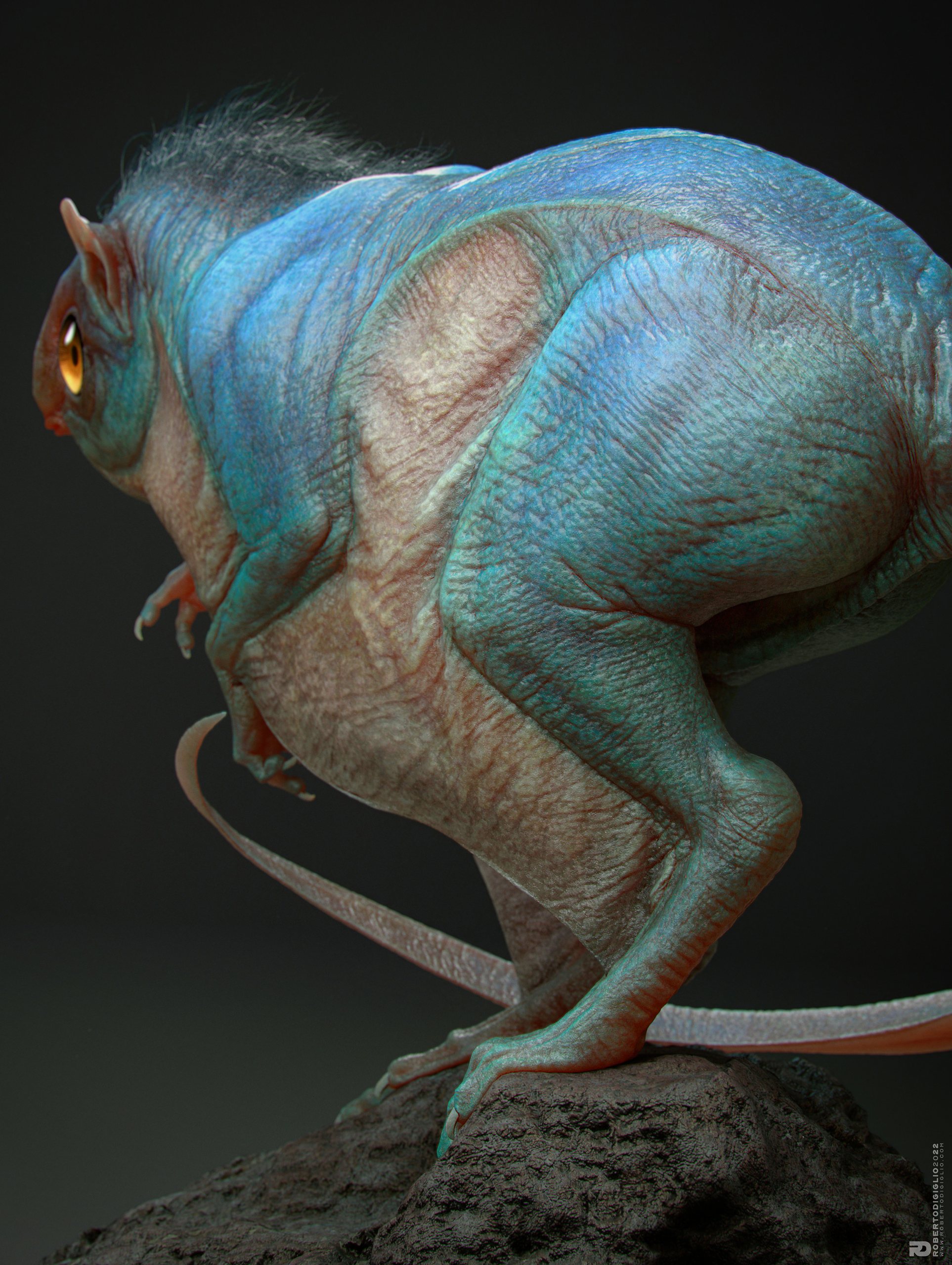 Alien Rodent — image 2: a small alien rodent between a springhare and a flying squirrel, creature design by Roberto Digiglio