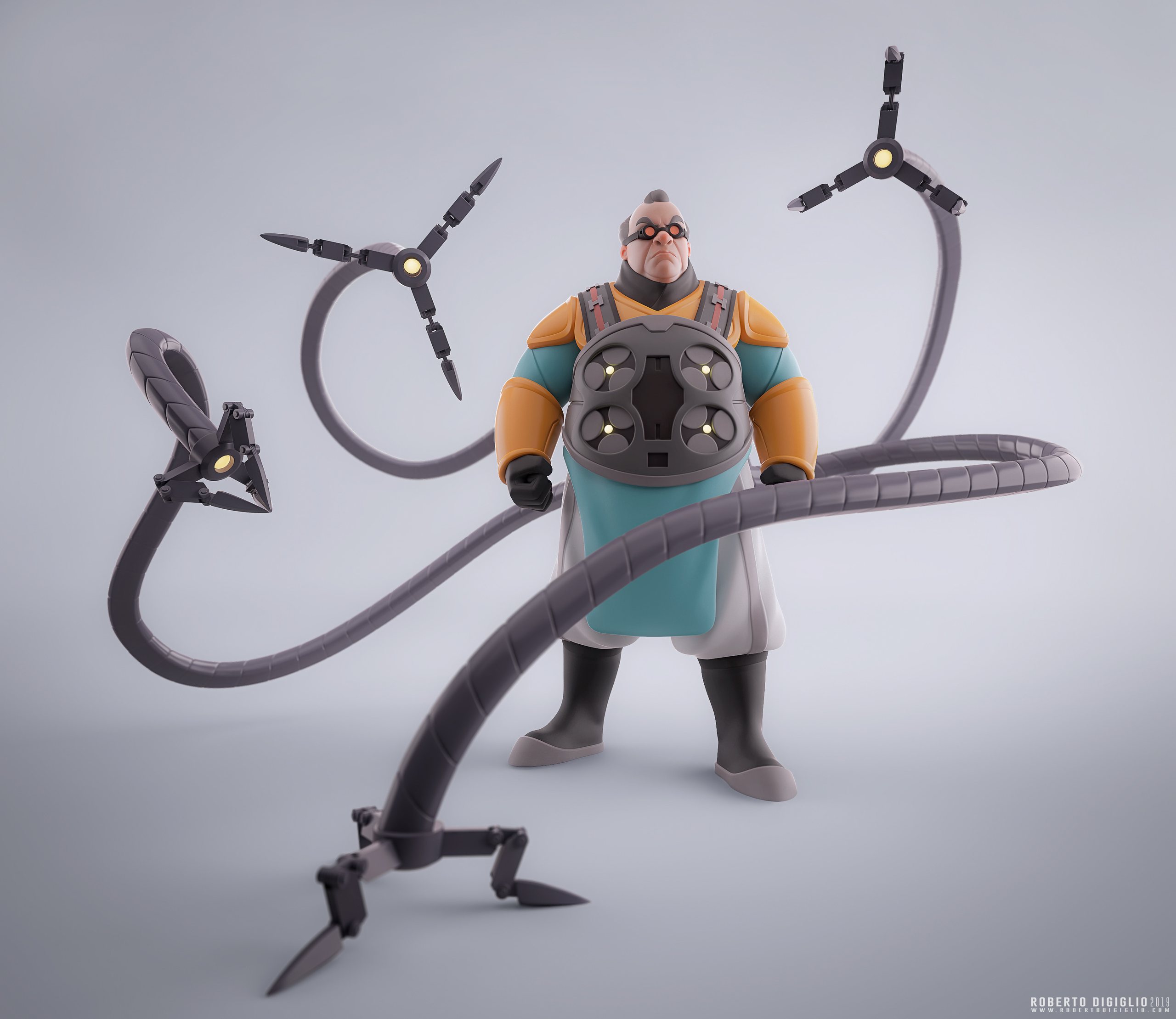 Doctor Octopus — Fan Art — image 1: Doctor Octopus reimagined in a Disney Infinity style, character design by Roberto Digiglio