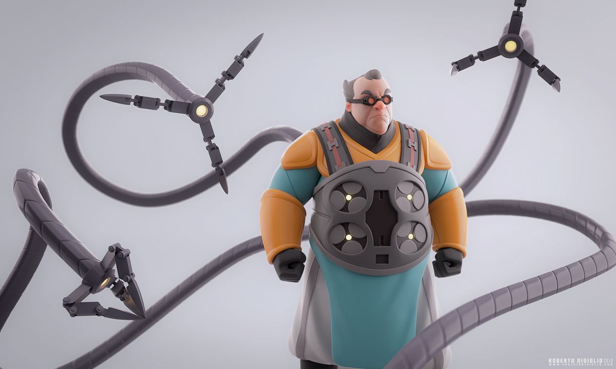 Doctor Octopus — Fan Art — Doctor Octopus reimagined in a Disney Infinity style, character design by Roberto Digiglio — final render
