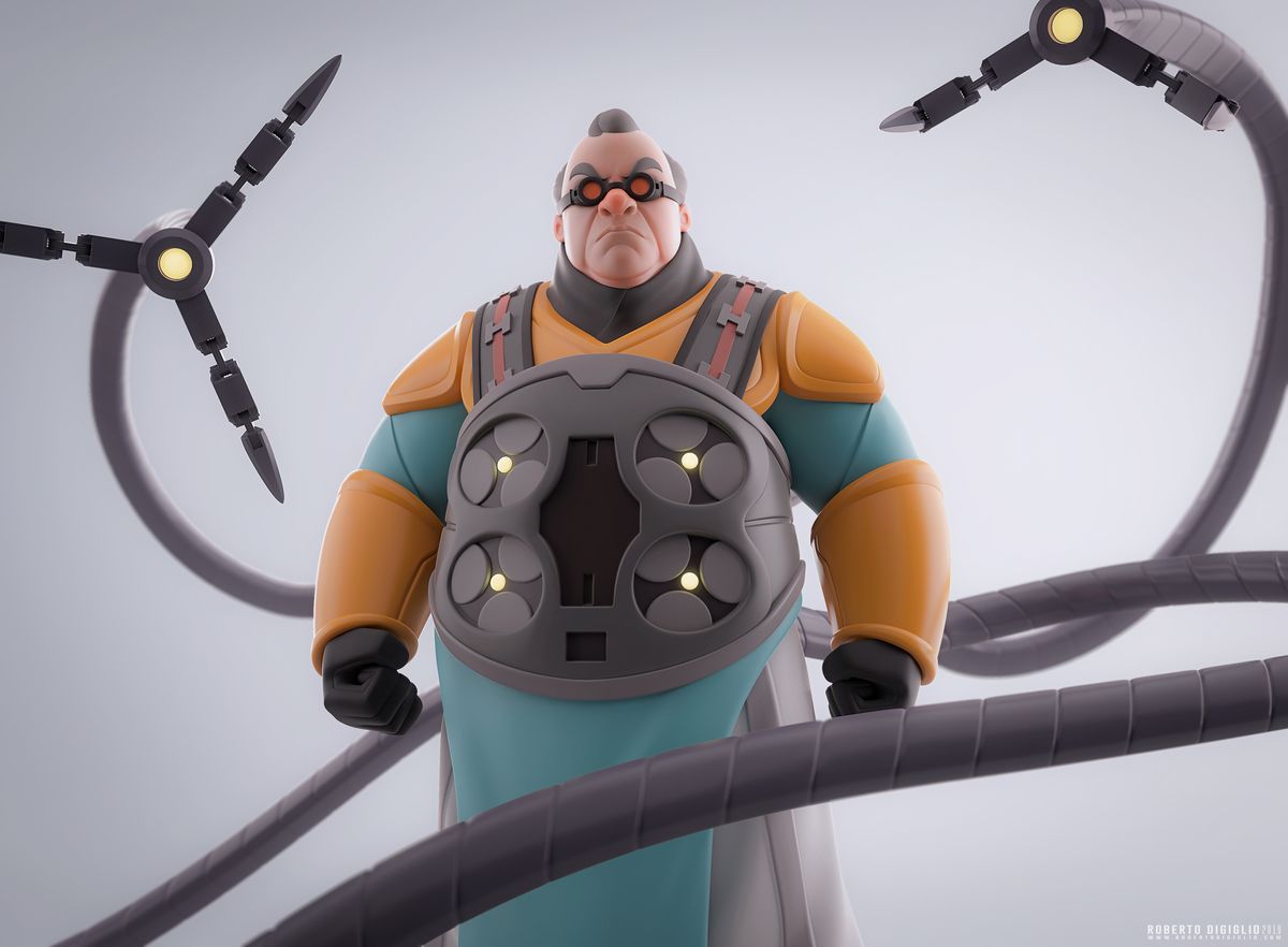 Doctor Octopus — Fan Art — Doctor Octopus reimagined in a Disney Infinity style, character design by Roberto Digiglio — final render