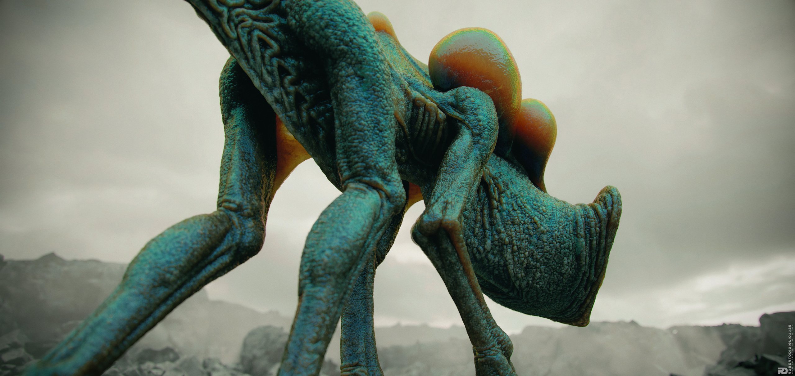 Terragaster Lithovore — image 4: a large alien organism adapted to extreme gravity, creature design by Roberto Digiglio