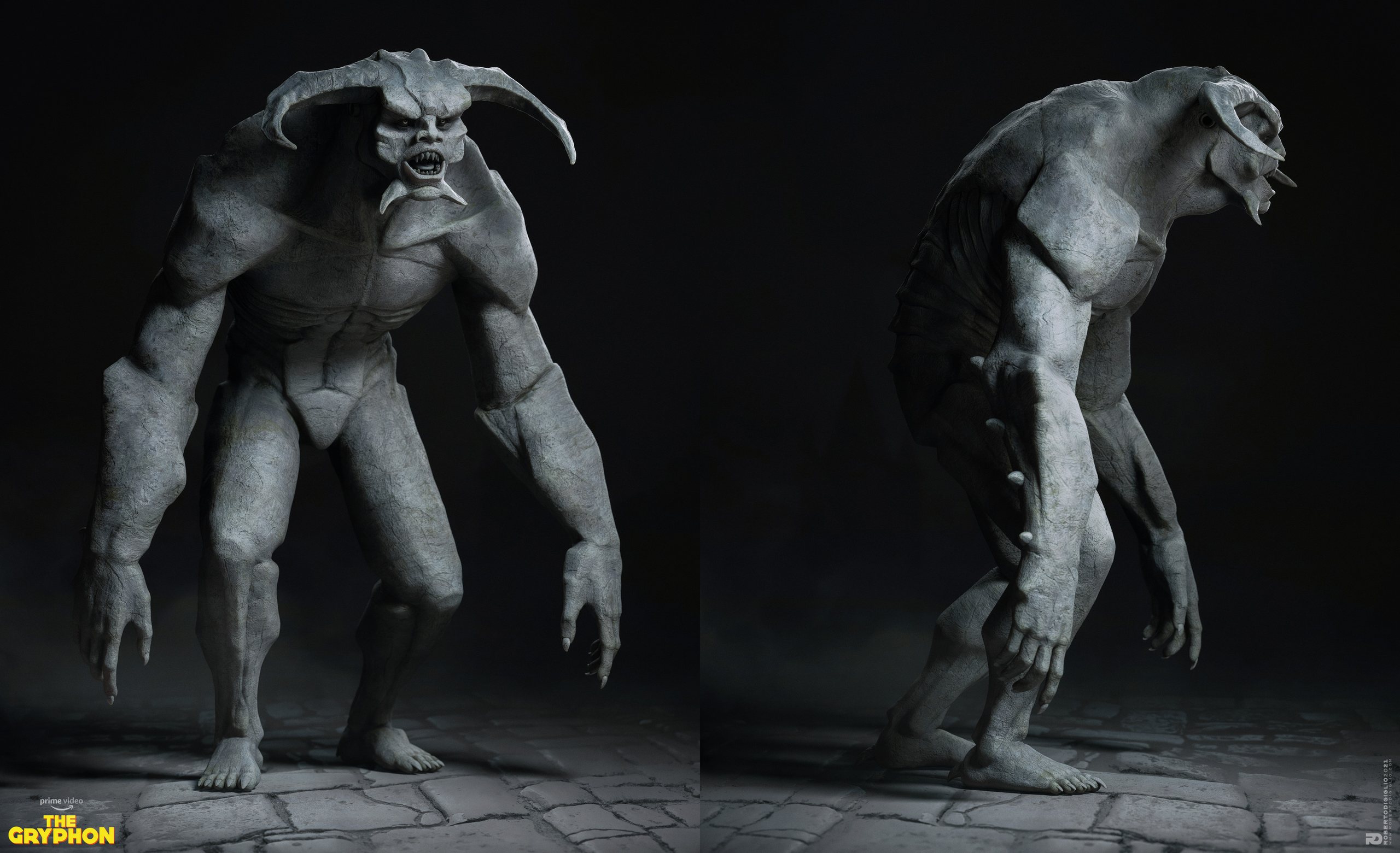 The Gryphon — The Horned Ones — Thorock: a horned character designed for The Gryphon on Amazon Prime Video, character design by Roberto Digiglio