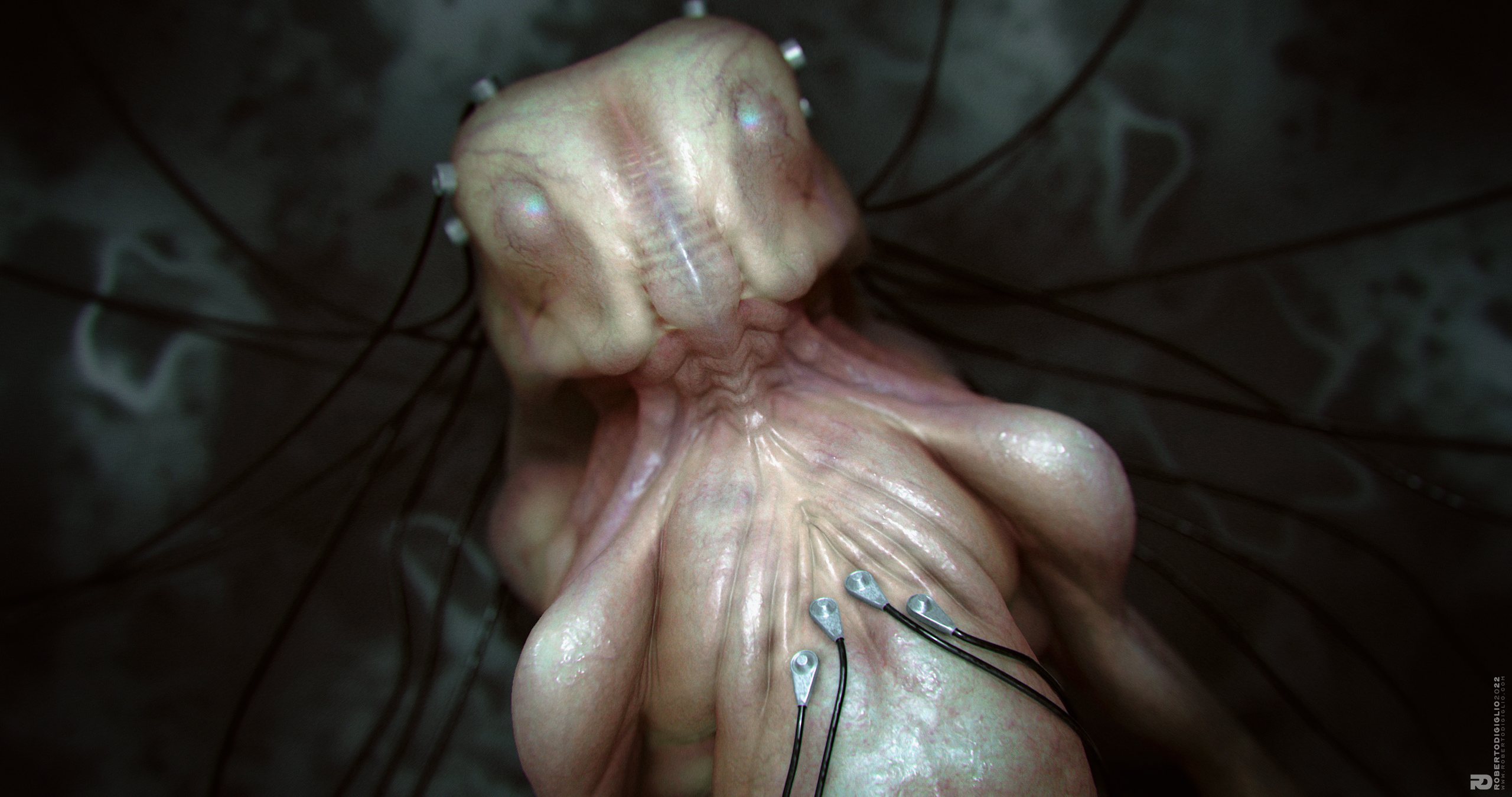 The Magic of Life — an artificial creature in fetal incubation, creature design by Roberto Digiglio