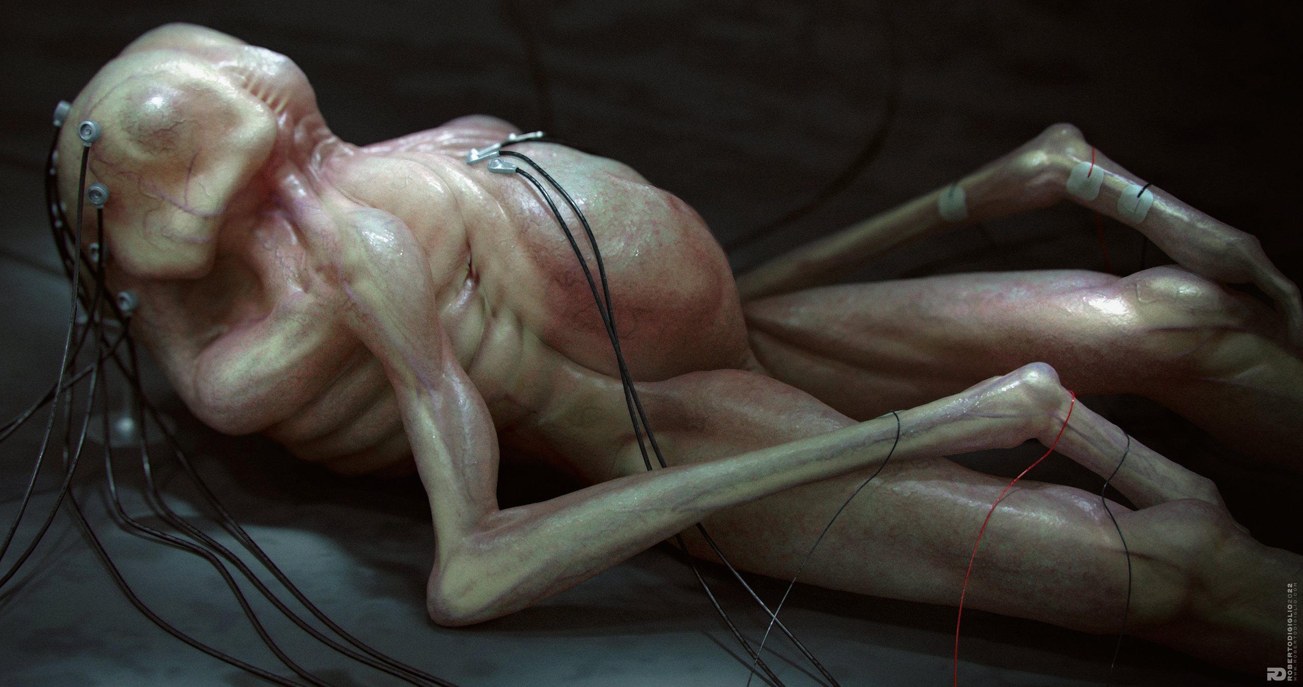 The Magic of Life — image 3: an artificial creature in fetal incubation, creature design by Roberto Digiglio