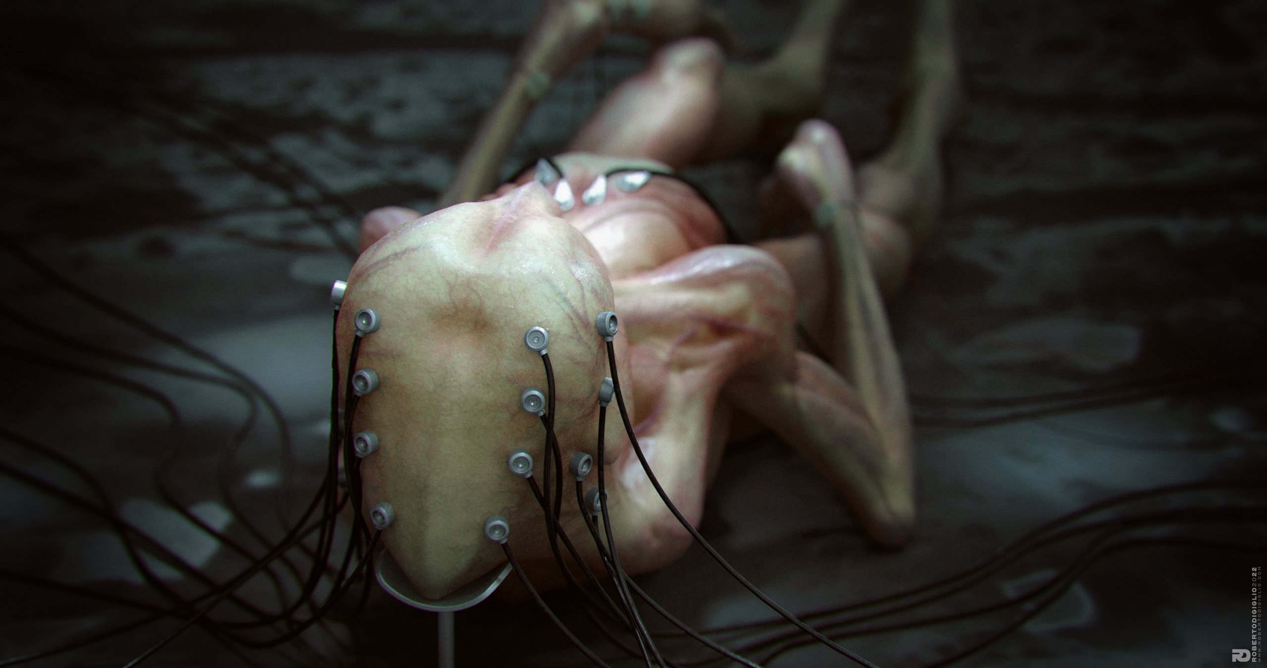 The Magic of Life — image 4: an artificial creature in fetal incubation, creature design by Roberto Digiglio