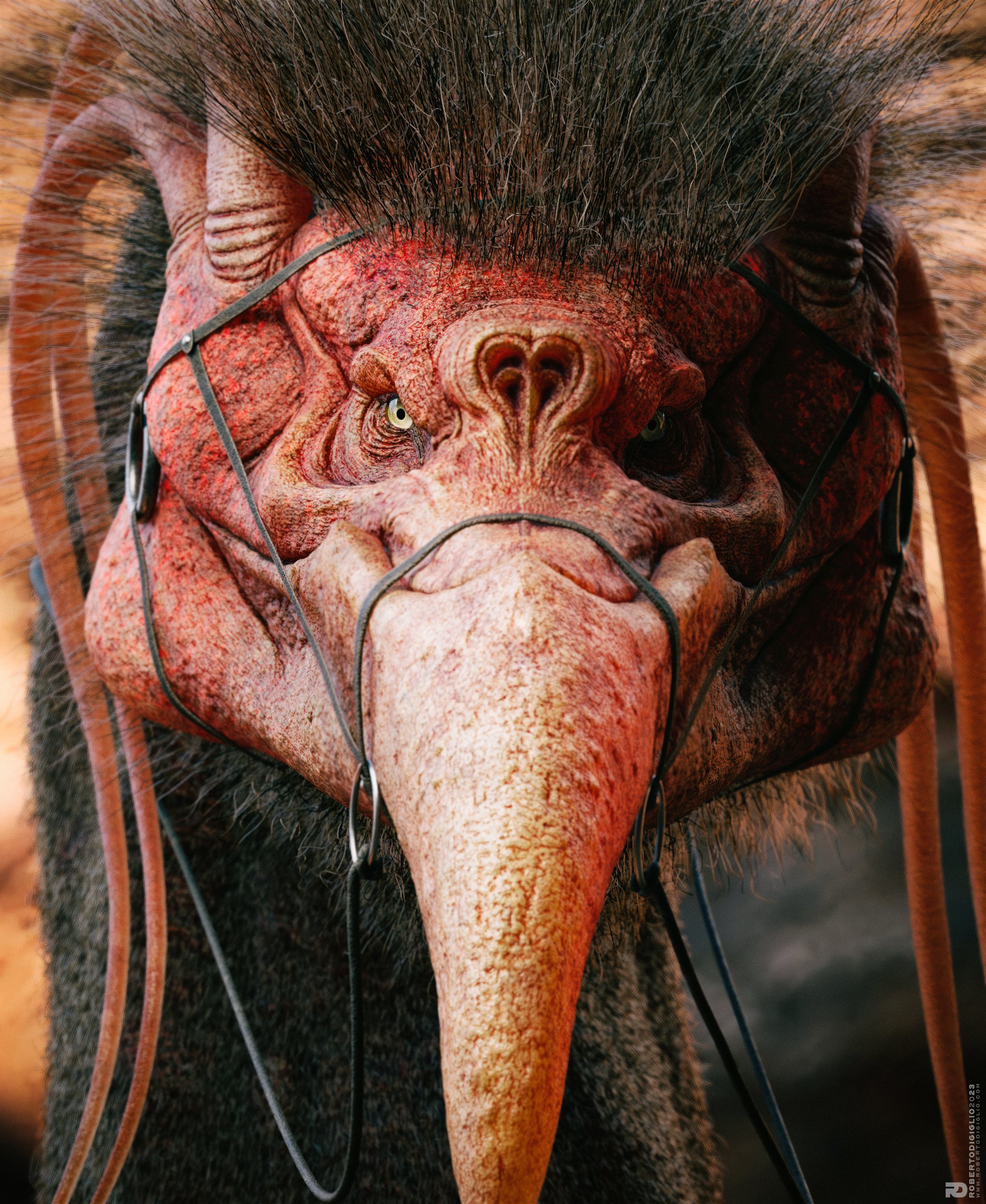 The Scavenger — image 5: an alien mount between a running bird and a vulture, creature design by Roberto Digiglio